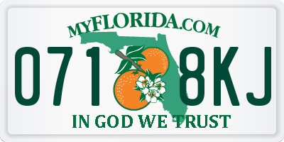 FL license plate 0718KJ