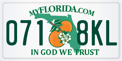 FL license plate 0718KL