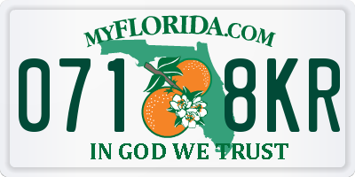 FL license plate 0718KR