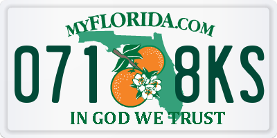 FL license plate 0718KS