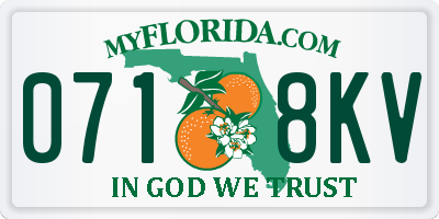 FL license plate 0718KV