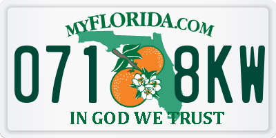 FL license plate 0718KW