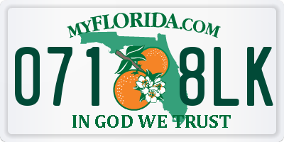 FL license plate 0718LK