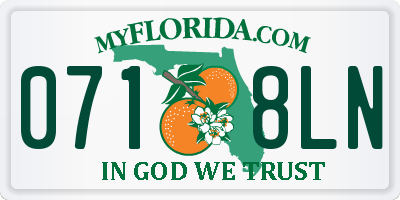 FL license plate 0718LN