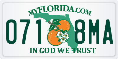 FL license plate 0718MA