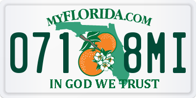 FL license plate 0718MI