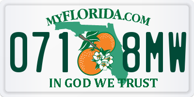 FL license plate 0718MW