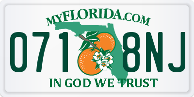 FL license plate 0718NJ