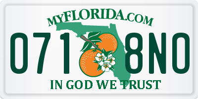 FL license plate 0718NO