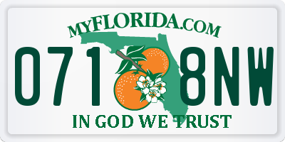 FL license plate 0718NW