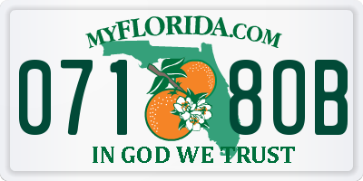 FL license plate 0718OB
