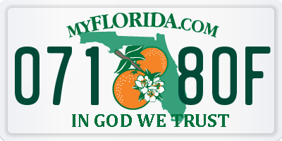 FL license plate 0718OF