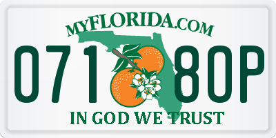 FL license plate 0718OP
