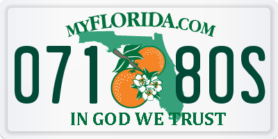 FL license plate 0718OS