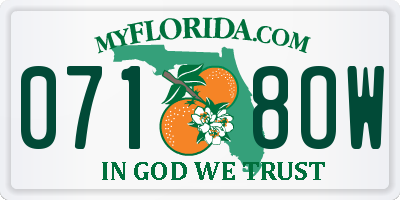 FL license plate 0718OW