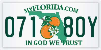 FL license plate 0718OY