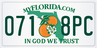 FL license plate 0718PC