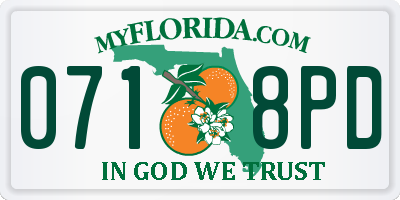 FL license plate 0718PD