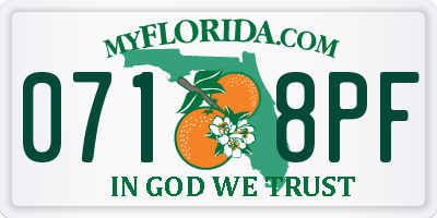 FL license plate 0718PF