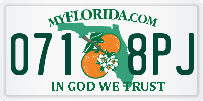 FL license plate 0718PJ