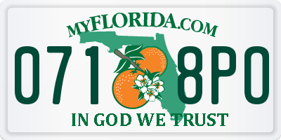 FL license plate 0718PO