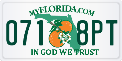 FL license plate 0718PT