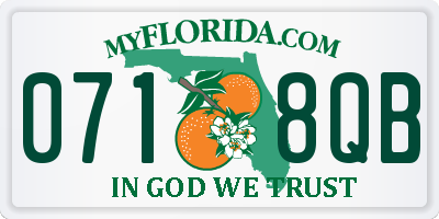 FL license plate 0718QB