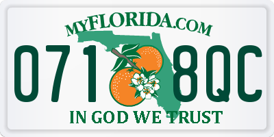 FL license plate 0718QC