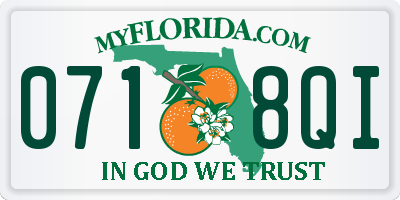 FL license plate 0718QI