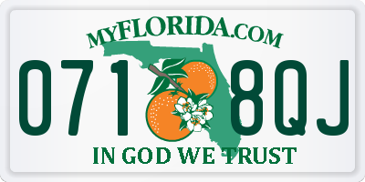 FL license plate 0718QJ