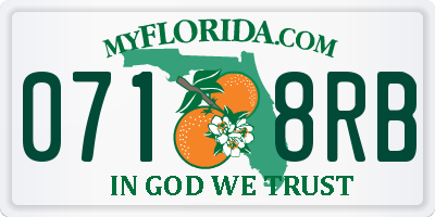 FL license plate 0718RB