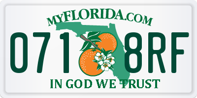 FL license plate 0718RF