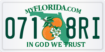 FL license plate 0718RI