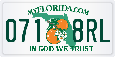 FL license plate 0718RL