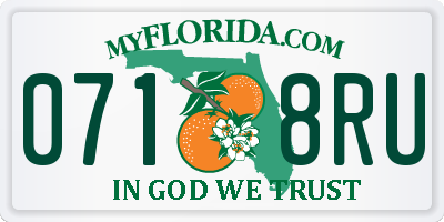 FL license plate 0718RU