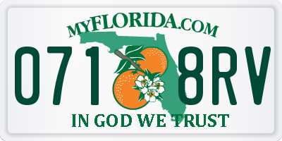 FL license plate 0718RV