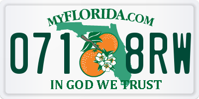 FL license plate 0718RW