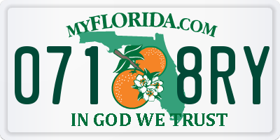 FL license plate 0718RY