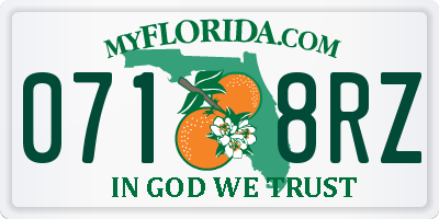 FL license plate 0718RZ