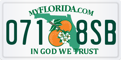 FL license plate 0718SB