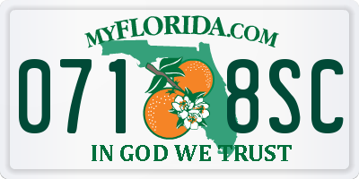 FL license plate 0718SC