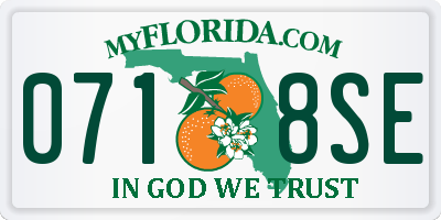 FL license plate 0718SE