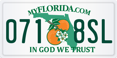 FL license plate 0718SL
