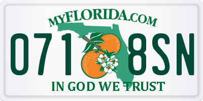 FL license plate 0718SN