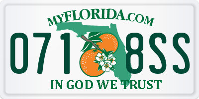 FL license plate 0718SS