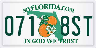FL license plate 0718ST