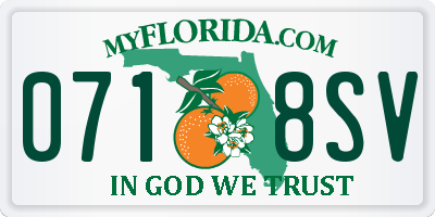 FL license plate 0718SV