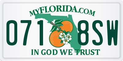 FL license plate 0718SW