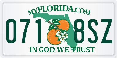 FL license plate 0718SZ