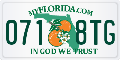 FL license plate 0718TG